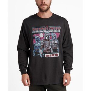 NWT Junk Food Men's Star Wars Mandalorian Long Sleeve T-shirt XL Black